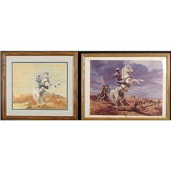 2 Framed Lone Ranger & Tonto Art, Print, & Poster