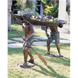 Bronze Sculpture Henry and James Carrying Canoe Pescara