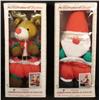 Image 1 : 2 Motionettes Animated Christmas Figures Santa Reindeer