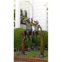 Grandpa and Kiddo Fishing Pescara Sculpture Bronze