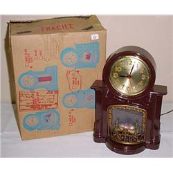 VINTAGE FIREPLACE CLOCK IN ORIG. SHIPPING BOX - Ne