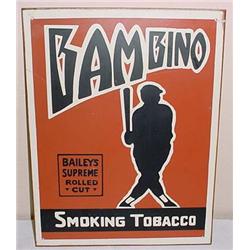 BAMBINO SMOKING TOBACCO TIN SIGN - Approx. 11" by