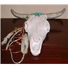 Image 1 : STEER SKULL SCULPTURE W/ NATIVE AMERICAN STYLE ACC