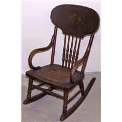 C. 1800'S BENTWOOD SPINDLE BACK CHILDREN'S ROCKING