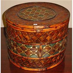 LARGE BASKET W/ LID - Approx. 16" diameter by 12"