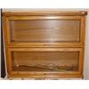 Image 1 : VINTAGE 2 SHELF LAWYER BOOKCASE W/ GLASS DOORS - M