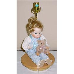 PORCELAIN DOLL IN BLUE LAMP - ADI LAMPS