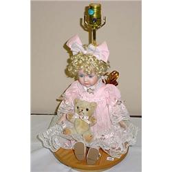 PORCELAIN DOLL IN PINK LAMP - ADI LAMPS