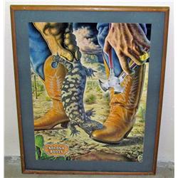 NACONA BOOTS ADVERTISING ART PRINT - FRAMED - Appr