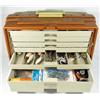 Image 1 : LARGE VINTAGE PLANO FISHING TACKLE BOX W/ CONTENTS