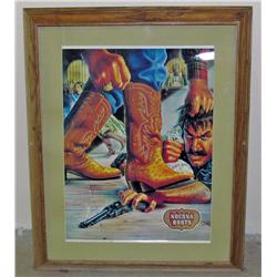 NACONA BOOTS ADVERTISING ART PRINT - FRAMED - Appr