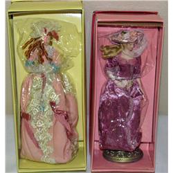 LOT OF 2 TASSEL DOLLS IN ORIG. BOXES - Peach/Laven