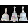 Image 1 : LOT OF 3 VINTAGE FENTON ART GLASS BELLS - HANDPAIN