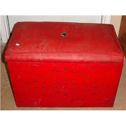 VINTAGE RED PADDED TRUNK - Must arrange your own s
