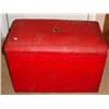 Image 1 : VINTAGE RED PADDED TRUNK - Must arrange your own s