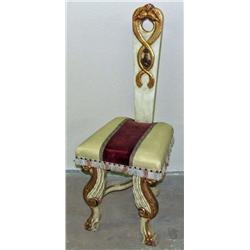 VINTAGE LODGE CEREMONIAL CHAIR W/ GOLD GILT ACCENT