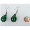Image 1 : PAIR OF STERLING SILVER AND NATURAL EMERALD EARRIN