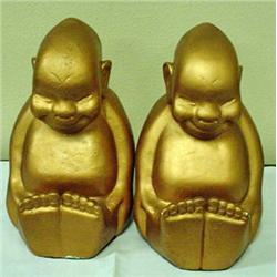 PAIR OF VINTAGE CHALKWARE BILLYKIN FIGURINES / STA