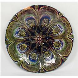 AMAZING ENAMEL ON COPPER SIGNED PLATE - Approx. 9.