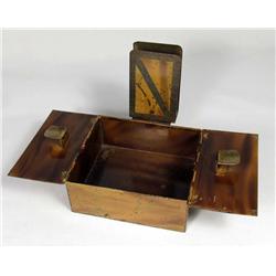 VINTAGE ART DECO METAL CIGARETTE CASE / MATCH STAN