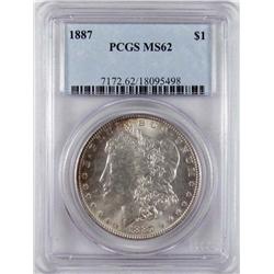 1887-P MORGAN SILVER DOLLAR - PCGS MS62 - TONING