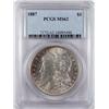 Image 1 : 1887-P MORGAN SILVER DOLLAR - PCGS MS62 - TONING
