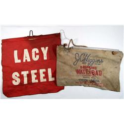 LOT OF 2 PRIMITIVE ADVERTISING - Lacy Steel flag a