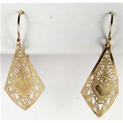PAIR OF14K GOLD LADIES EARRINGS - 0.6 GRAMS