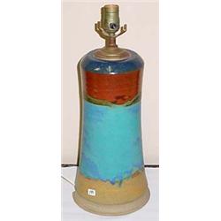 VINTAGE ART POTTERY LAMP - SIGNED - Approx. 13.5"