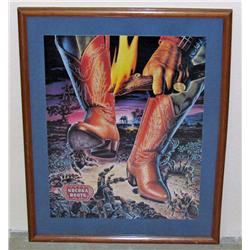 NACONA BOOTS ADVERTISING ART PRINT - FRAMED - Appr