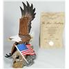 Image 1 : EAGLE AND FLAG STATUE - Approx. 12" tall.  Marked