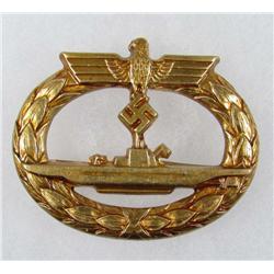 WW2 GERMAN NAZI SUBMARINE BADGE - PINBACK - We bel
