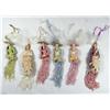 Image 1 : LOT OF 6 PORCELAIN TASSLE DOLL ORNAMENTS - Each ap