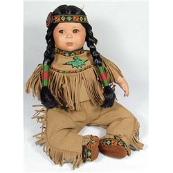 BRAVE AND FREE NATIVE AMERICAN INDIAN PORCELAIN DO