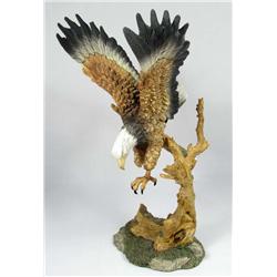 EAGLE ON BRANCH SCULPTURE - Approx. 12" tall.  Som