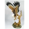Image 1 : EAGLE ON BRANCH SCULPTURE - Approx. 12" tall.  Som