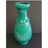 Image 1 : Turquoise vase with leaf design