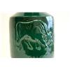 Image 2 : Emerald green vase with "Buffalo & Calligraphy"