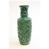 Image 1 : Pottery emerald green vase with Buddha on collar
