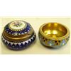 Image 1 : 18th or 19th c. enamel pill box & salt cellar