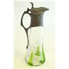 Image 1 : Art Nouveau style green & clear glass pitcher