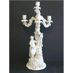 19th c. white porcelain figural candelabra