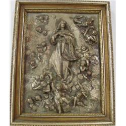 19th c. silver plated plaque "The Rhapsody"