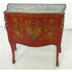 20th c. porcelain top bronze mounted commode