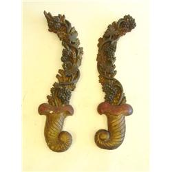 Pair antique wood  wall hanging