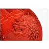 Image 3 : Red lacquer plate "Temple on Mountain"