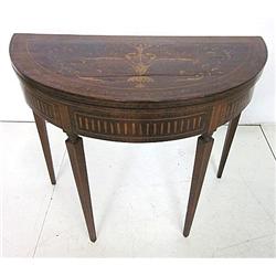 19th c. Edwardian inlaid rosewood card table