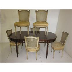 Set of 6 cane back chairs & mahogany table