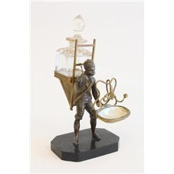 Antique Vienna bronze Blackamoor inkwell