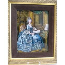 Gilt framed Limoges enamel plaque